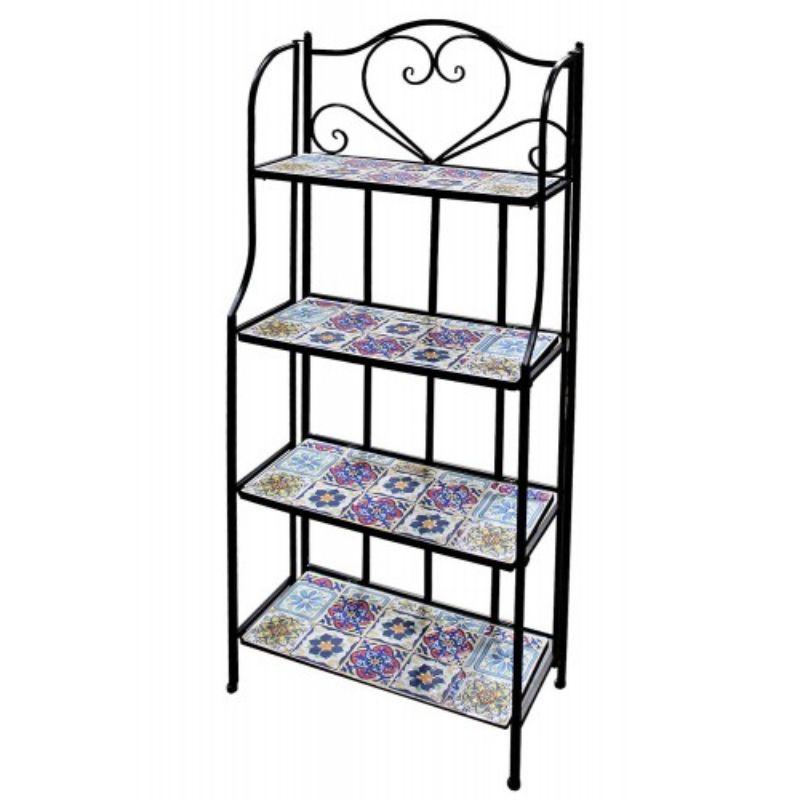 Floral Tiles Bookshelf - 57cm x 29cm x 138cm