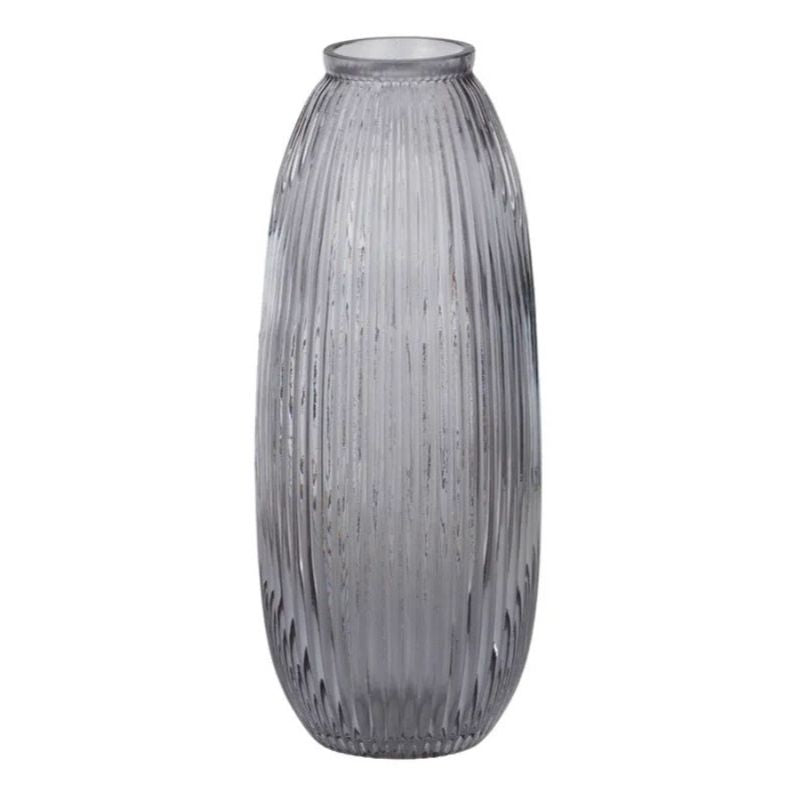Grey Dapp Glass Vase - 12cm x 30cm