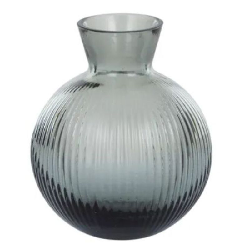 Charcoal Thornton Glass Vase - 10cm x 12cm