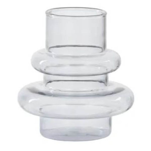 Steel Grey Chimere Glass Vase - 9cm x 9.5cm