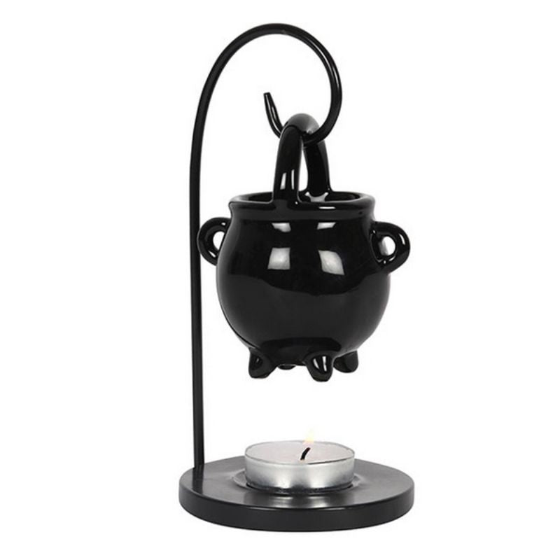 Black Hanging Witch Cauldron Oil Burner - 17cm