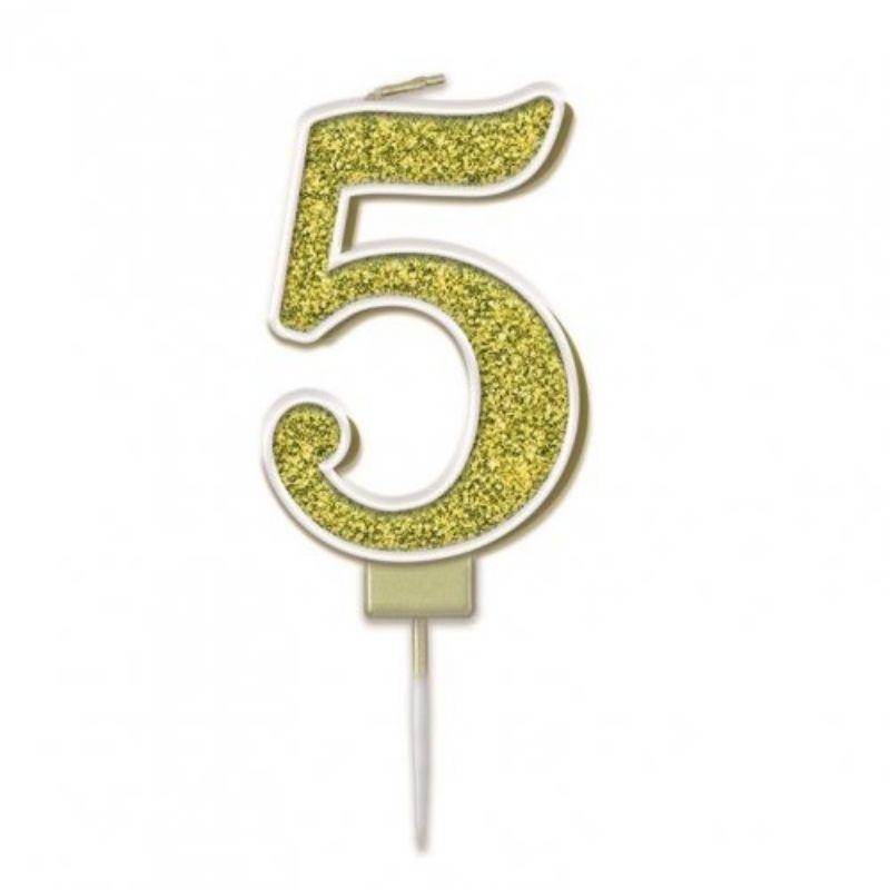 Sparkling Fizz Gold #5 Candle - 7.5cm