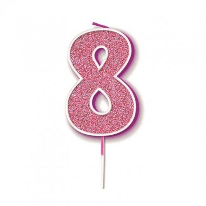 Sparkling Fizz Pink #8 Candle - 7.5cm