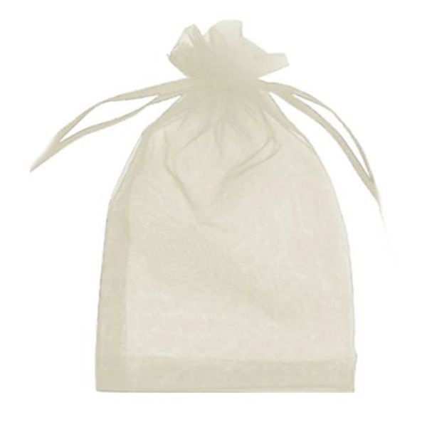 10 Pack Cream Organza Bag - 13cm x 18cm