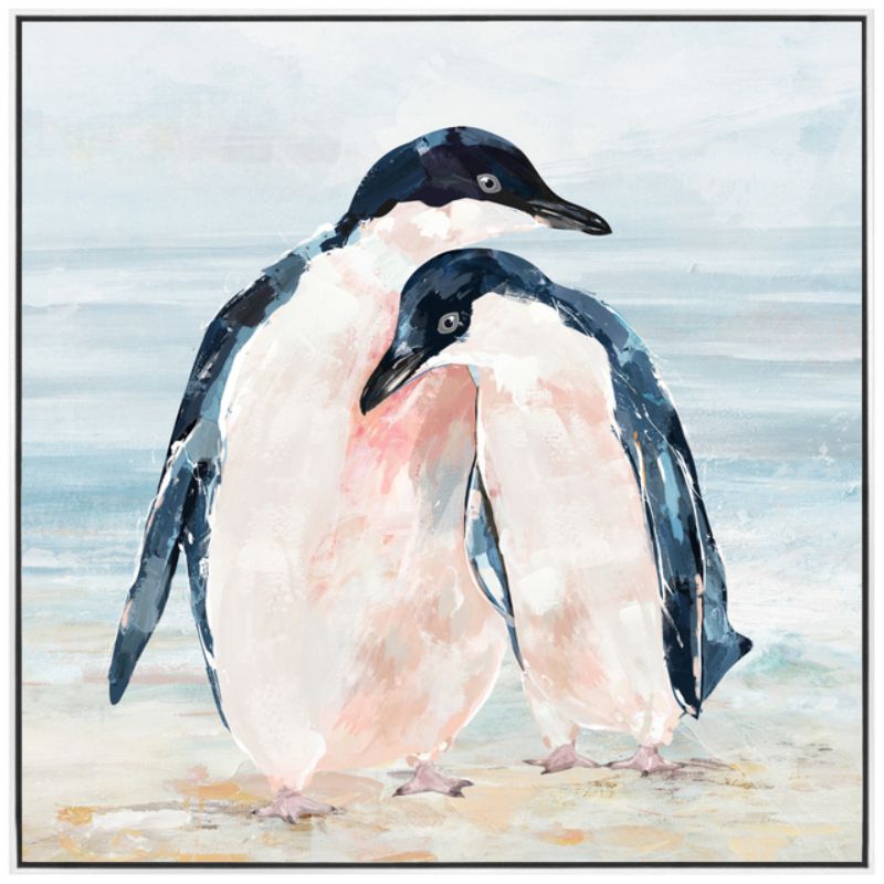A Great Catch Penguin Painting Wall Art - 83cm x 83cm