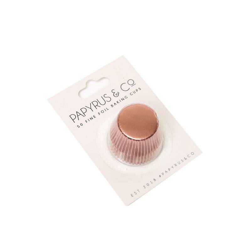 50 Pack Mini Rose Gold Foil Baking Cups - 3.5cm