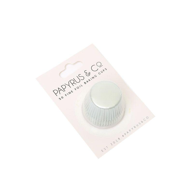 50 Pack Mini White Foil Baking Cups - 3.5cm