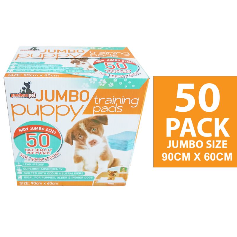 50 Pack Jumbo Puppy Pads - 60cm x 90cm