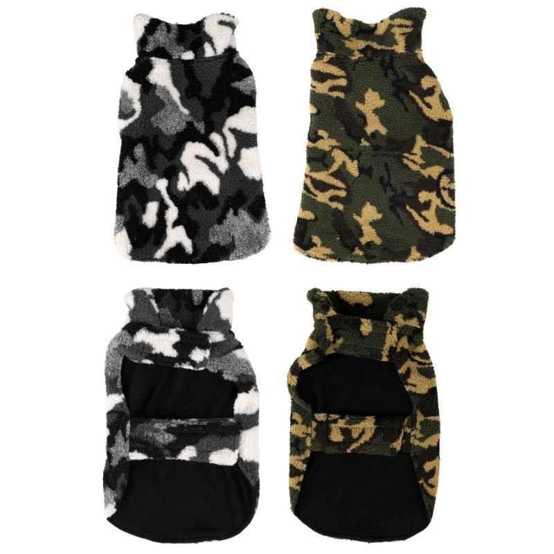 Sherpa Top Camo Pet Jacket - 70cm