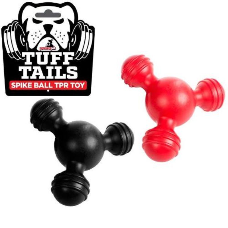 Tuff Tails Spike Ball TPR Tri Ball Pet Toy - 13cm