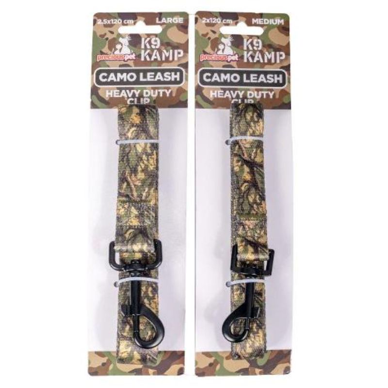 Pets Camo Medium Leash Collar - 2.5 x 45 -70cm