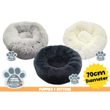Load image into Gallery viewer, Plush Doughnut Round Pet Bed - 70cm x 26cm