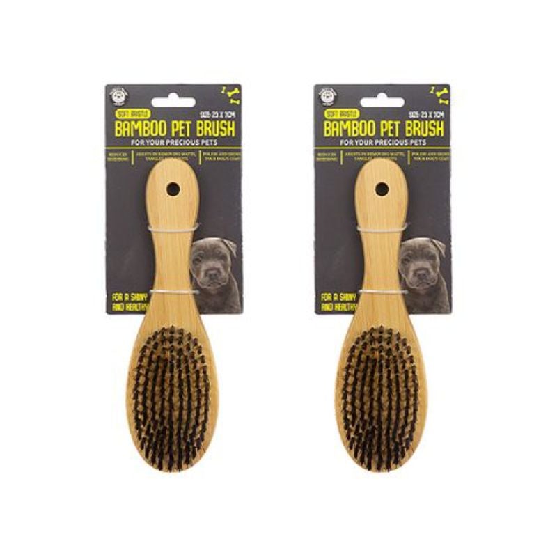 Pet Bamboo Bristle Brush Large - 23cm x 7cm