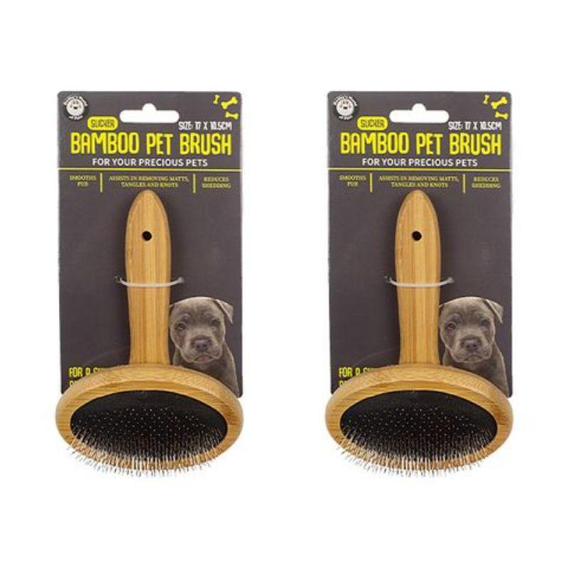 Oval Bamboo Pet Brush - 17cm x 10.5cm