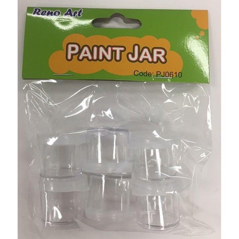 6 Pack Clear Paint Jar - 10ml