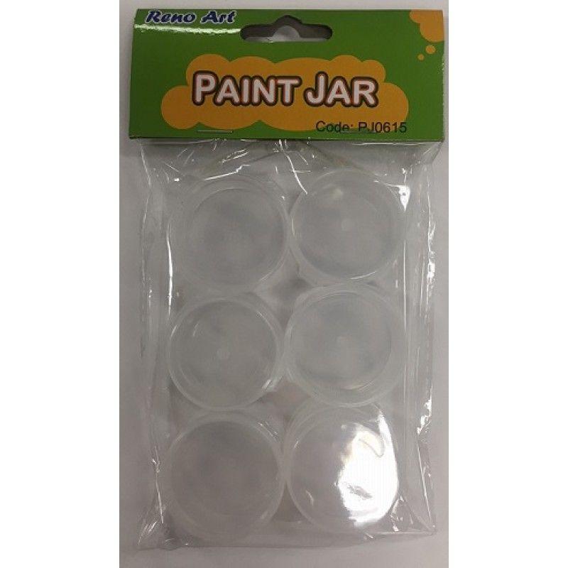 6 Pack Clear Paint Jar - 15ml