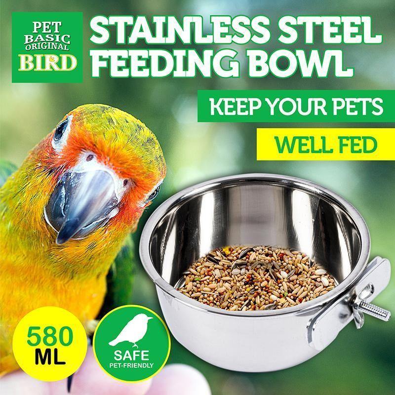 580ml Stainless Steel Bird Feeder - 12.5cm - The Base Warehouse
