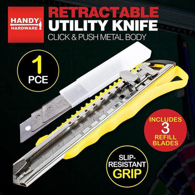 Retractable Utility Knife with 3 Refills - The Base Warehouse