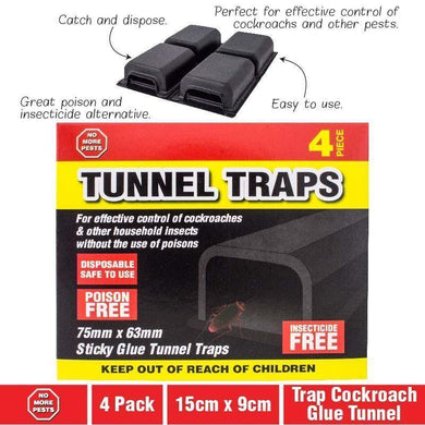 4 Pack Cockroach Glue Tunnel Traps - 15cm x 9cm - The Base Warehouse