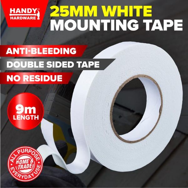 White Tape Mounting Tape - 25mm x 9m