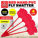 Load image into Gallery viewer, 4 Pack Red Fly Swatter - 12cm x 44.5cm