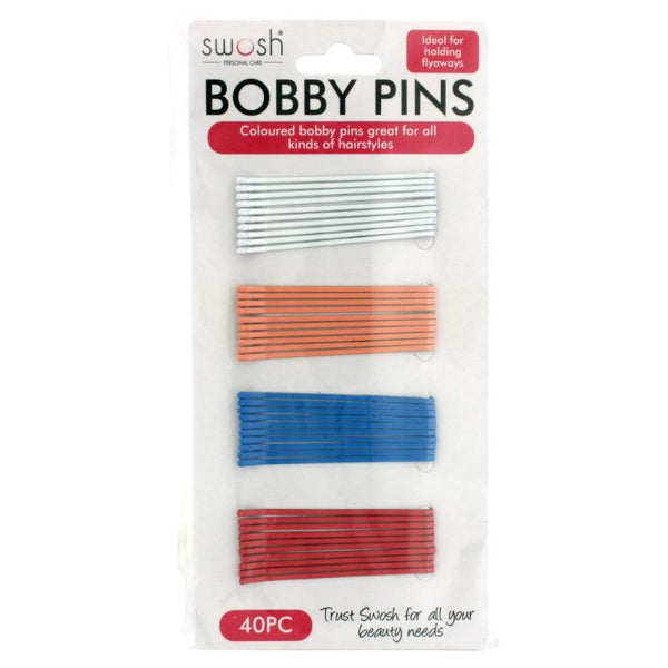 40 Pack Coloured Bobby Pins