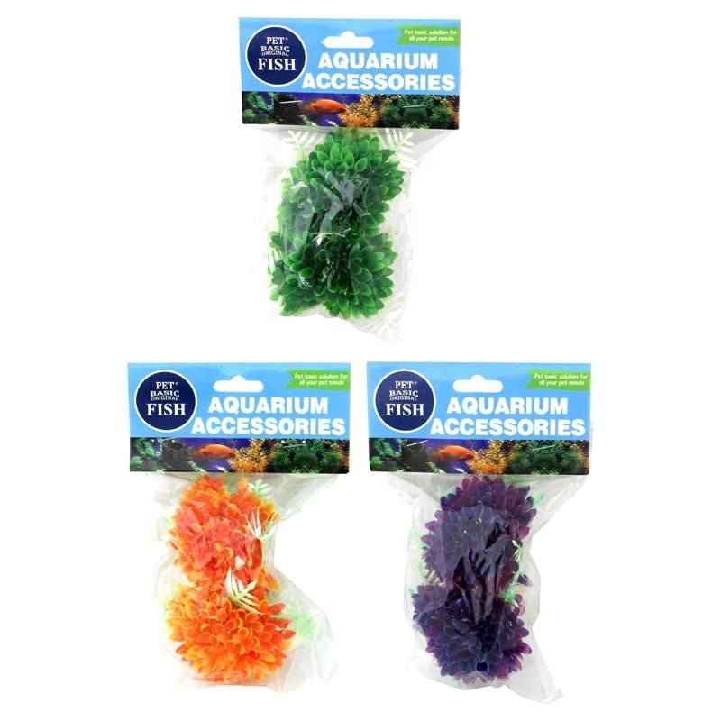 2 Pack Fish Flower Aquarium Decoration with Shell Base