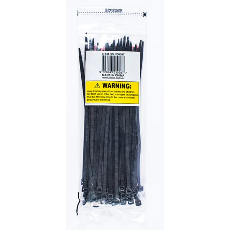 50 Piece High Quality Nylon Cable Ties - 200mm x 4.5mm