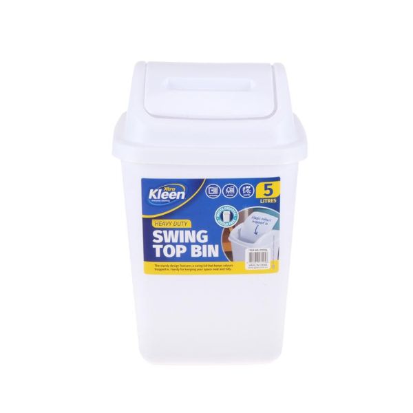 White Swing Top Bin - 5L