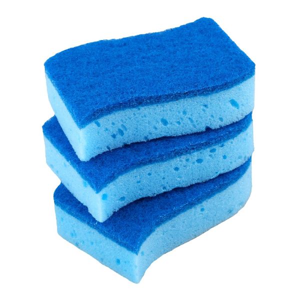 3 Pack Sponge With Top Scourer - 10.5cm x 7cm x 3cm