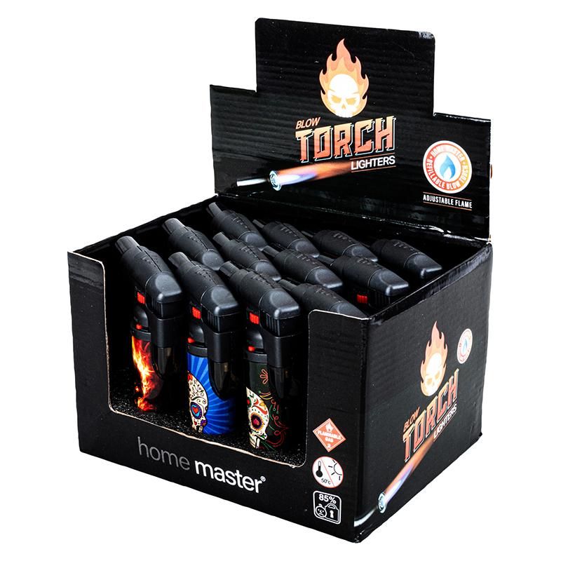 Skull Design Refillable Blow Torch Gas Lighter - 7cm x 12cm