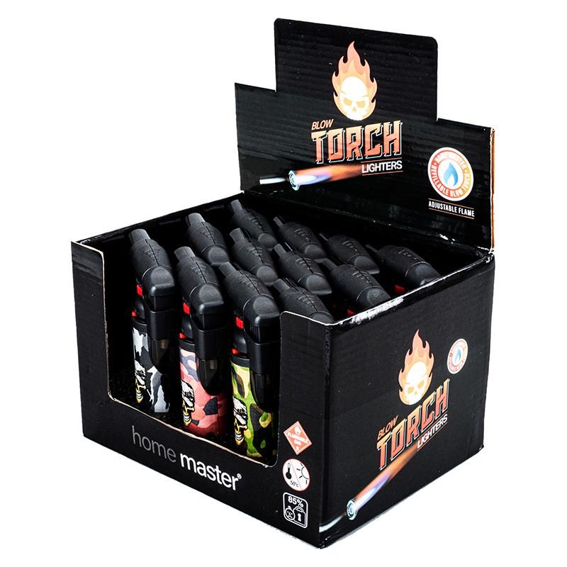 Camo Design Refillable Blow Torch Gas Lighter - 7cm x 12cm