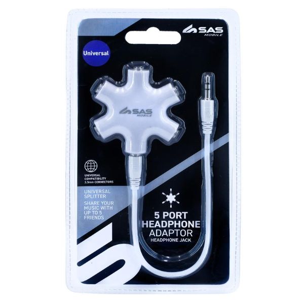 Universal 5 Port Headphone Adaptor