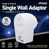 Load image into Gallery viewer, White 240V 10A Max Load 2400W Single Wall Adaptor