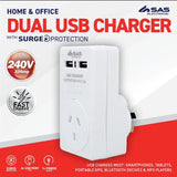 Load image into Gallery viewer, White 240V 10A Max Load 2400W Adaptor With Dual USB Ports