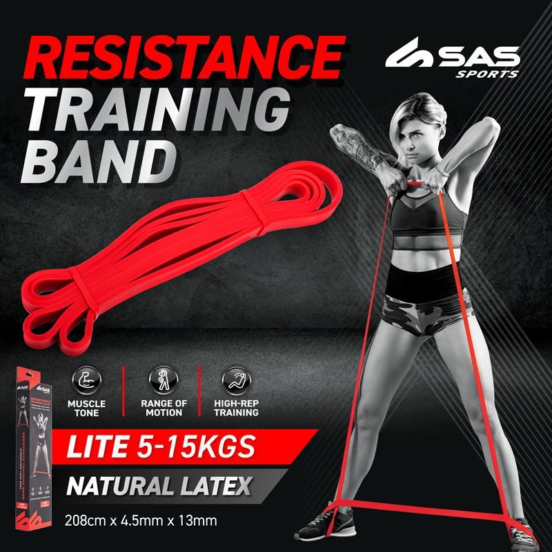 Red Resistance Training Band Lite - 208cm x 4.5mm x 13mm