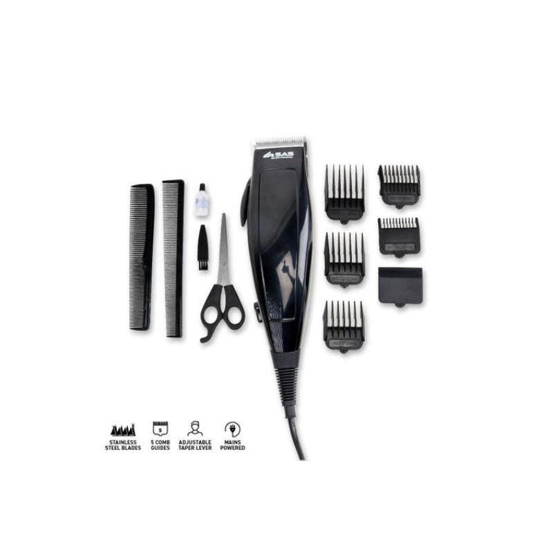 12 Piece Hair Clipper Premium Kit Stainless Steel Blades Adjustable Levels