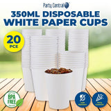 Load image into Gallery viewer, 25 Pack White Paper Cups - 350ml