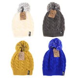 Load image into Gallery viewer, Women Soft & Cosy Pom Pom Cable Knitted Weave Beanie