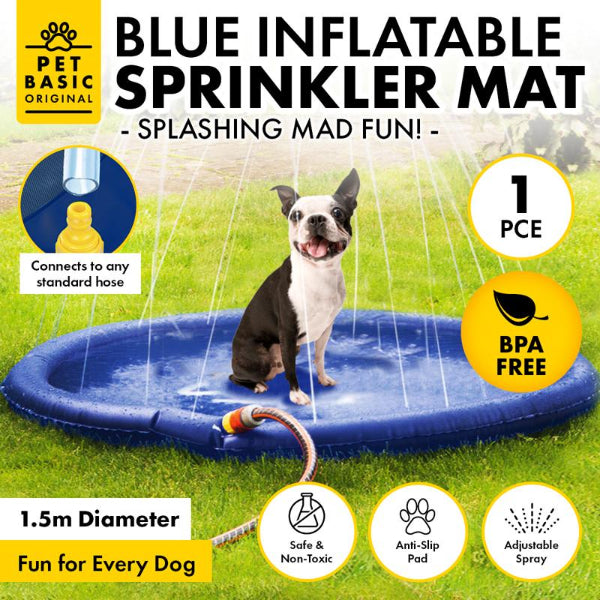 Blue Cool Sprinkler Pet Mat - 1.5m