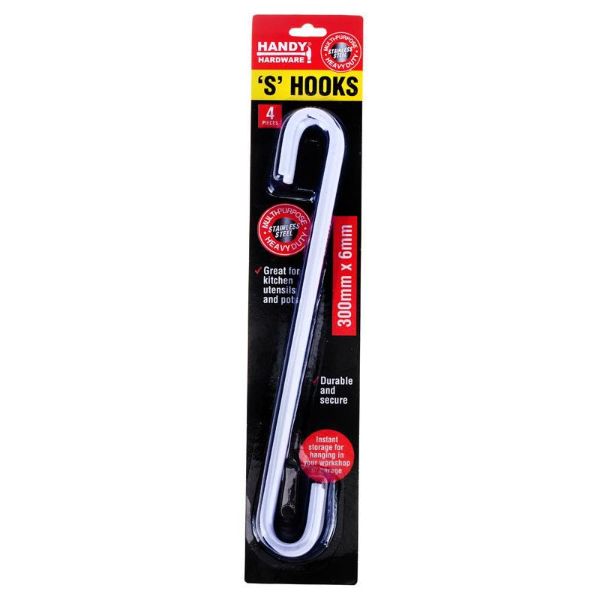 S Hook Extended - 30cm x 6mm