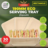 Load image into Gallery viewer, 30 Pack Rectangle Eco Friendly Serving Tray - 19cm