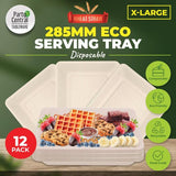 Load image into Gallery viewer, 12 Pack X-Large Eco Friendly Serving Tray - 28.5cm x 19.5cm