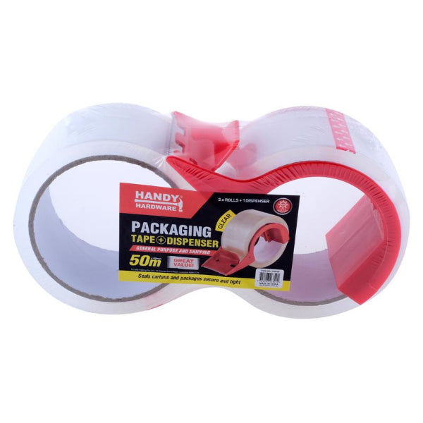 2 Pack Packaging Tape with Dispenser Value Pack