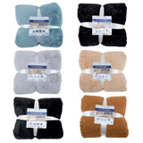 Load image into Gallery viewer, Soft &amp; Cosy Double Layer Faux Rabbit Fleece &amp; Sherpa Plain Colours Single Blanket - 150cm x 200cm
