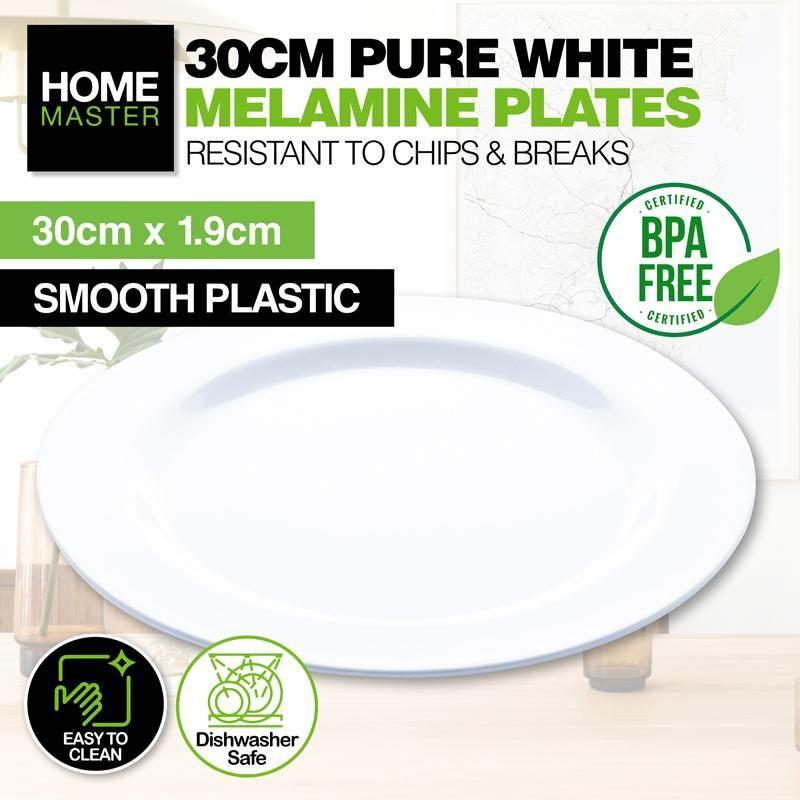 White Melamine Plates - 30cm