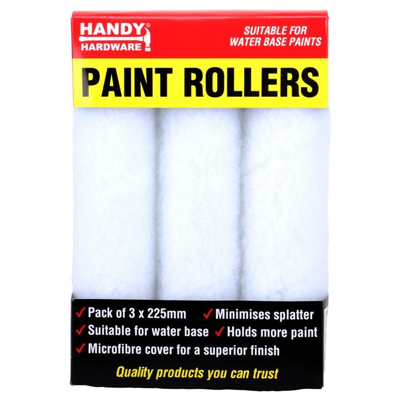 3 Pack Paint Rollers - 22.5cm