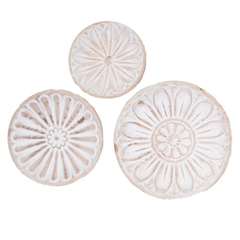 Sierra Carved Wood Tray Set