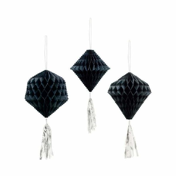 3 Pack Black Honeycomb With Tassel