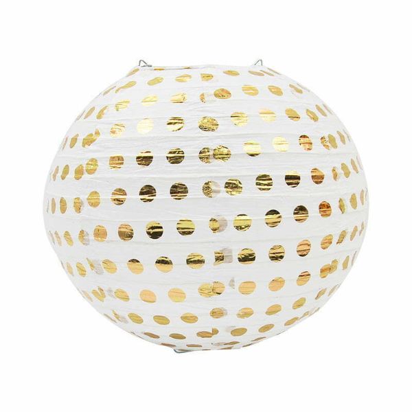 Gold Dots Round Paper Lantern - 20cm